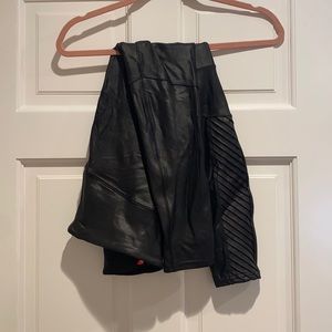 EUC Spanx faux leather moto leggings